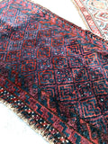 1'7 x 3'3 antique nomadic Baluch scatter rug (#1103) - Blue Parakeet Rugs