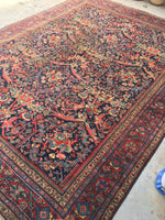 9'10 x 13'6 Midnight Blue Antique Mahal - Blue Parakeet Rugs