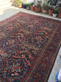 9'10 x 13'6 Midnight Blue Antique Mahal - Blue Parakeet Rugs