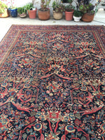 9'10 x 13'6 Midnight Blue Antique Mahal - Blue Parakeet Rugs