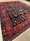 5'6 x 7'6 Antique Jewel toned Malayer rug #2107 / 6x8 Vintage Rug - Blue Parakeet Rugs