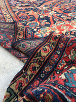 9'10 x 13'6 Midnight Blue Antique Mahal - Blue Parakeet Rugs