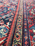 9'10 x 13'6 Midnight Blue Antique Mahal - Blue Parakeet Rugs