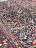 9'10 x 13'6 Midnight Blue Antique Mahal - Blue Parakeet Rugs