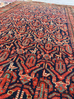 3'6 x 6'4 Late 19th Century tribal Malayer rug #1957ML/ 4x6 Vintage Rug - Blue Parakeet Rugs