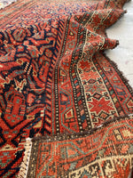 3'6 x 6'4 Late 19th Century tribal Malayer rug #1957ML/ 4x6 Vintage Rug - Blue Parakeet Rugs