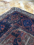 2'3 x 2'9 Antique Baluch Rug mat / Small  Rug (#647) - Blue Parakeet Rugs