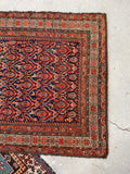 3'6 x 6'4 Late 19th Century tribal Malayer rug #1957ML/ 4x6 Vintage Rug - Blue Parakeet Rugs
