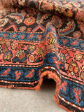 3'2 x 14'2 Worn Antique Persian runner #2267 / 3x14 Vintage Runner - Blue Parakeet Rugs