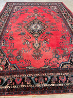 9' x 12'2 Antique Persian Bibikabad rug #2456 - Blue Parakeet Rugs