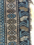 2' x 2'5 Antique Caucasian rug mat / small scatter rug / wall hanging rug - Blue Parakeet Rugs