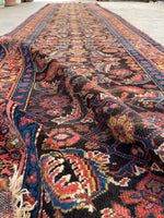 3'2 x 14'2 Worn Antique Persian runner #2267 / 3x14 Vintage Runner - Blue Parakeet Rugs