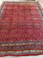 8'3 x 11'3 Antique Persian Iron Bidjar rug #2110 / 8x11 Vintage Rug - Blue Parakeet Rugs