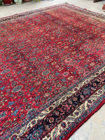 8'3 x 11'3 Antique Persian Iron Bidjar rug #2110 / 8x11 Vintage Rug - Blue Parakeet Rugs