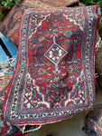 2x3 Antique Persian Scatter Rug #2783 - Blue Parakeet Rugs