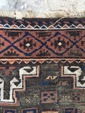 3'4 x 6'2 Antique Baluch Rug / tribal rug - Blue Parakeet Rugs