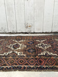 3'4 x 6'2 Antique Baluch Rug / tribal rug - Blue Parakeet Rugs