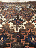 3'4 x 6'2 Antique Baluch Rug / tribal rug - Blue Parakeet Rugs