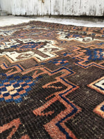 3'4 x 6'2 Antique Baluch Rug / tribal rug - Blue Parakeet Rugs