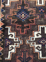 3'4 x 6'2 Antique Baluch Rug / tribal rug - Blue Parakeet Rugs
