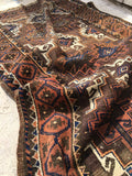 3'4 x 6'2 Antique Baluch Rug / tribal rug - Blue Parakeet Rugs