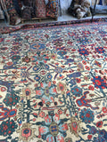 13'9 x 16'6 antique Persian Serapi Bakhshayesh (#808) / 14x17 vintage rug / 14x16 vintage rug - Blue Parakeet Rugs