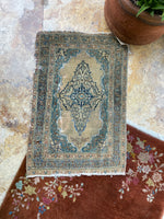 1’11 x 2’10 Haji Jalili Tabriz rug #2503ML / 2x3 vintage rug - Blue Parakeet Rugs