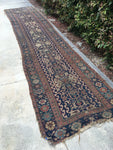 3'4 x 14'2 Long Kurdish Runner / Rug Runner / Vintage Runner - Blue Parakeet Rugs