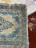 1’11 x 2’10 Haji Jalili Tabriz rug #2503ML / 2x3 vintage rug - Blue Parakeet Rugs