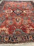 10'1 x 12'2 Antique Serapi rug #2460/ 10x12 Serapi - Blue Parakeet Rugs