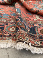 10'1 x 12'2 Antique Serapi rug #2460/ 10x12 Serapi - Blue Parakeet Rugs