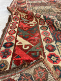 3'2 x 11'6 19th Century Distressed Caucasian runner #519JL / 3x12 Vintage Runner - Blue Parakeet Rugs