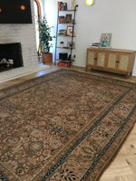 8'10 x 12' antique 1920s rug / 9x12 vintage rug (#1067) - Blue Parakeet Rugs