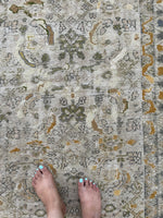 7'10 x 10'4 Antique Ivory ground Mahal rug #1959ML / 8x10 Vintage Rug - Blue Parakeet Rugs