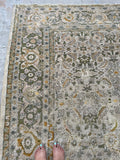 7'10 x 10'4 Antique Ivory ground Mahal rug #1959ML / 8x10 Vintage Rug - Blue Parakeet Rugs