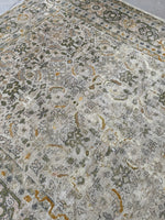 7'10 x 10'4 Antique Ivory ground Mahal rug #1959ML / 8x10 Vintage Rug - Blue Parakeet Rugs