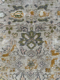 7'10 x 10'4 Antique Ivory ground Mahal rug #1959ML / 8x10 Vintage Rug - Blue Parakeet Rugs