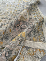 7'10 x 10'4 Antique Ivory ground Mahal rug #1959ML / 8x10 Vintage Rug - Blue Parakeet Rugs
