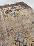 2'7 x 4'4 Antique Nomadic Baluch Rug #2646/ 3x4 vintage rug - Blue Parakeet Rugs
