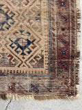 2'7 x 4'4 Antique Nomadic Baluch Rug #2646/ 3x4 vintage rug - Blue Parakeet Rugs