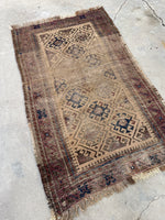 2'7 x 4'4 Antique Nomadic Baluch Rug #2646/ 3x4 vintage rug - Blue Parakeet Rugs