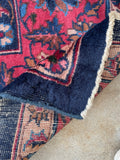 11' x 17'1 Navy Blue Palatial Antique Turkish rug #2193 / 11x17 Vintage Rug - Blue Parakeet Rugs