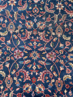 11' x 17'1 Navy Blue Palatial Antique Turkish rug #2193 / 11x17 Vintage Rug - Blue Parakeet Rugs