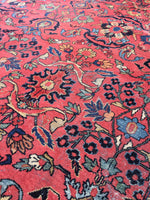 9 x 12'3 Salmon Antique Mahal - Blue Parakeet Rugs