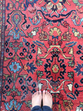 9 x 12'3 Salmon Antique Mahal - Blue Parakeet Rugs