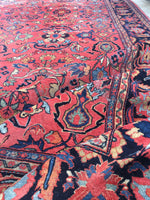 9 x 12'3 Salmon Antique Mahal - Blue Parakeet Rugs