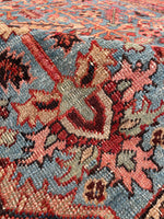 8'4 x 11'6 Antique Persian Heriz Serapi on French blue ground #2457 / 9x12 Heriz Serapi - Blue Parakeet Rugs
