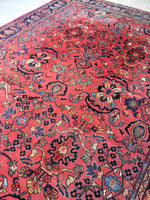 9 x 12'3 Salmon Antique Mahal - Blue Parakeet Rugs