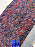 3'2 x 9'7 Antique Persian runner - Blue Parakeet Rugs