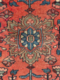 2'4 x 4' Antique coral scatter rug #2113 / 2x4 Vintage Rug - Blue Parakeet Rugs